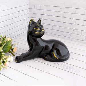 Кошка Мама 27х19 см черная глянцевая