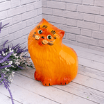 Копилка Кот Перс 12х19 см рыжий полуматовый лак