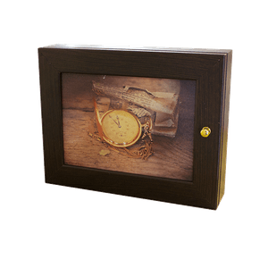 Ключница Мини 4 крючка 23х18 см Часы венге