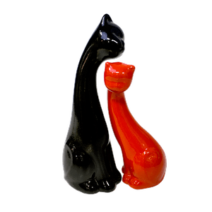 Мартовские коты 26 см черный и красный глянцевые