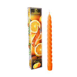 Свечи витые 2 шт 25 см время горения 5 часов аромат Апельсин