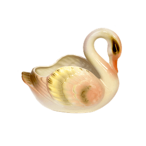 Конфетница Лебедь 14х20 см бело-розовая в ассортименте керамика
