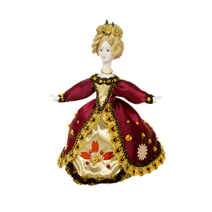 Кукла сувенирная Графиня 18см бордовый костюм
