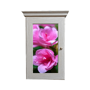 Ключница Классика на 5 крючков 20х28 см Малиновые цветы выбеленный дуб