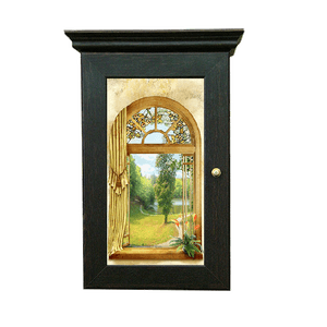 Ключница Классика на 5 крючков 20х28 см Окно в сад венге