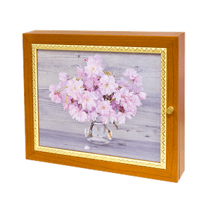 Ключница Премиум на 9 крючков 30х25 см Пионы в вазе вишня