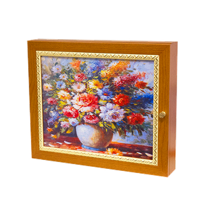 Ключница Премиум на 9 крючков 30х25 см Летний букет вишня