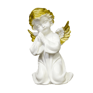 Фигурка `Ангел Молящийся` 19х23х12 см бело-золотой
