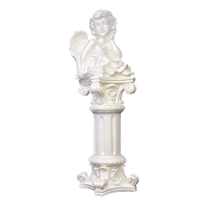 Ангел на Колонне 53 см белый перламутр