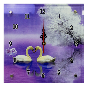 Часы 28х28 см Лебеди Зимний сад бесшумный механизм