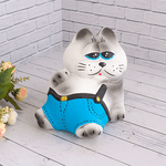 Копилка Кот Гарфилд 15х17 см белый с серым матовый