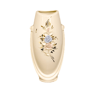 Ваза Калипсо 21 см Розы лепка белая с золотом в ассортименте