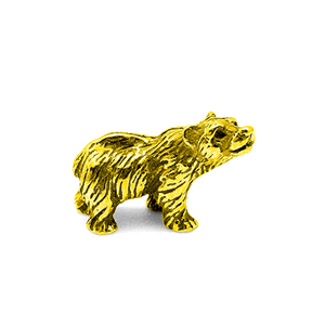 Медведь в кошелек 2 см золото в упаковке