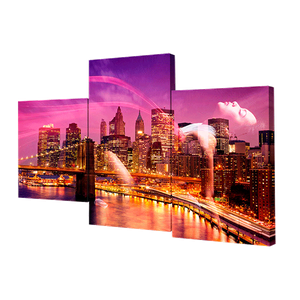 Модульная картина Триптих Огни ночного города Манхэттен 78х50 см