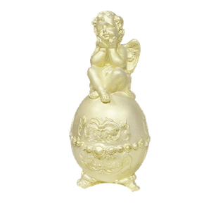 Фигурка Ангел на Яйце 18 см белый перламутр