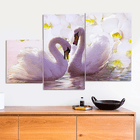 Модульная картина Триптих Лебеди Верность 78х50 см