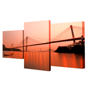 Модульная картина 78х50 см Мосты Гонконга в закате