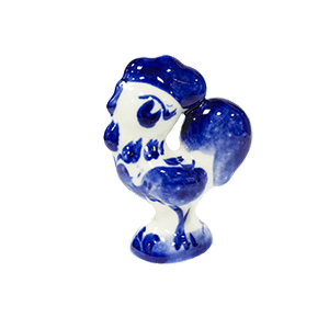 Фигурка Петушок Василёк 8 см гжель