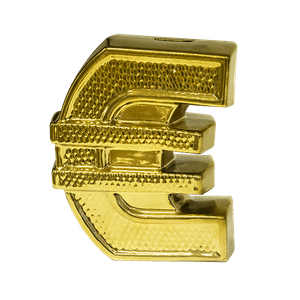 Копилка Евро 14х18 см золото