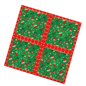 Салфетки новогодние 33х33 см 16 шт красно-зеленые