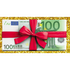 Конверт для денег 16,5х8,5 см 100 евро Красный бант