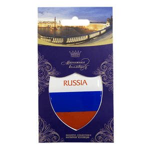 Наклейка объемная Флаг России в виде щита 6 см