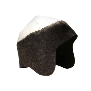 Шапка банная `Шлем` 28 см бело-серая