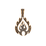 Оберег подвеска 3 см Знак огня латунь