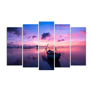 Пятимодуль Лодка в закате 125х80 см