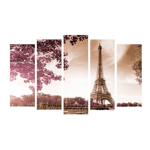 Пятимодуль Эйфелева башня в черно-белых тонах 125х80 см