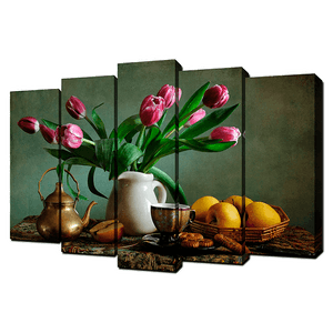 Пятимодуль Натюрморт Тюльпаны в кувшине 125х80 см