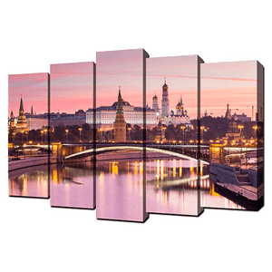 Пятимодуль Московский кремль Большой каменный мост 125х80 см