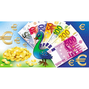 Конверт для денег Павлин Евро 16,5х8,5 см