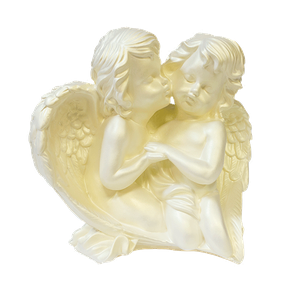 Ангелы Влюбленные Пара 26х27 см белые перламутр