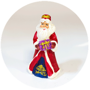 Фигурка новогодняя 10 см `Дед Мороз с Подарком`