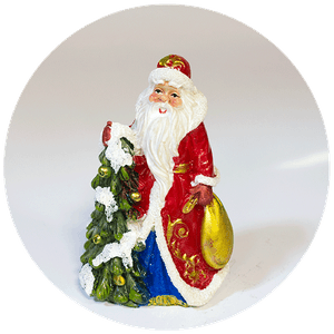 Фигурка новогодняя 10 см `Дед Мороз с Ёлкой`