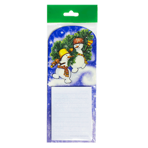 Ежедневник магнитный 7,5х18 см Снеговики с елкой