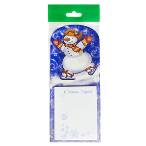 Ежедневник магнитный 7,5х18 см Снеговик на коньках