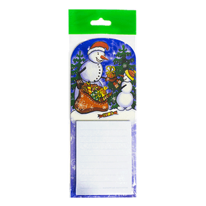 Ежедневник магнитный 7,5х18 см Снеговики с подарками