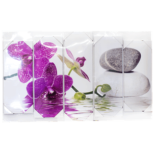 Пятимодуль Орхидея на белом Сад камней 124х76 см