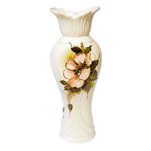 Ваза Диана 30 см Розовый цветок белая в ассортименте