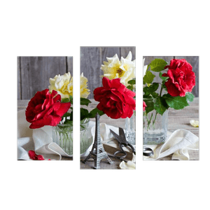 Модульная картина 95х67 см Розы и Эйфелева башня