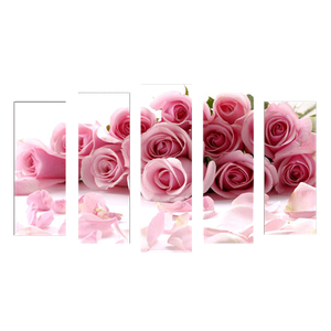 Пятимодуль 123х74 см Розы и лепестки