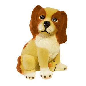 Копилка Собака Малыш 18х26 см рыже-коричневая флок керамика