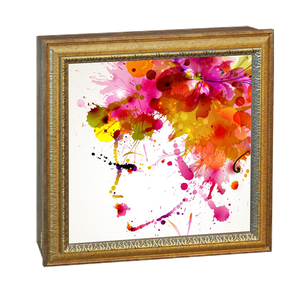 Шкафчик Аптечка 38х38 см Акварель под бронзу