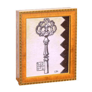 Ключница 4 крючка 22х28 см Ключик под бронзу