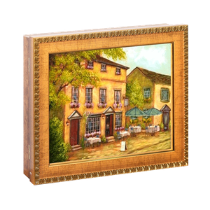 Ключница 4 крючка 30х25 см Тихая улочка бук бронза