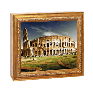 Ключница 4 крючка 30х25 см Рим Колизей под бронзу