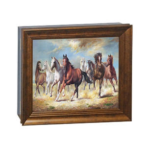 Ключница 4 крючка 30х25 см Табун и степь под бронзу