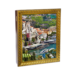 Ключница 4 крючка 24х29 см Курортный городок под бронзу